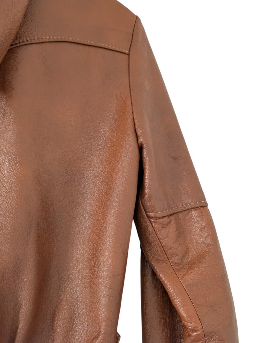 Vintage 70s Mexican Leather Hooded Bomber Jacket Size 7/8 Jrs/Womens XXS/Kids L - Picture 16 of 16